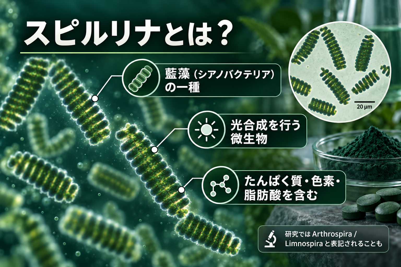 スピルリナに関する解説図